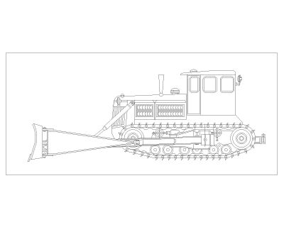 Russian Crawler Tractors & Bulldozers Drawing-3 CAD Block DWG AutoCAD Editable Drawing (Free Download)