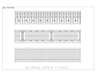 Safety & Wrought Railings - 1 CAD Block DWG AutoCAD Editable Drawing (Free Download)