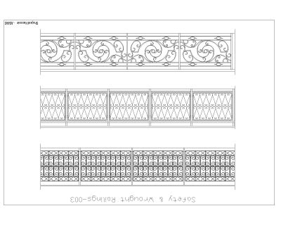 Safety & Wrought Railings - 3 CAD Block DWG AutoCAD Editable Drawing (Free Download)
