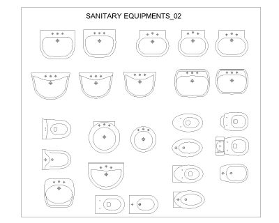 “Sanitary Equipments-2" CAD Block. Free DWG AutoCAD drawing available to download.”