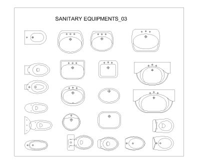 “Sanitary Equipments-3" CAD Block. Free DWG AutoCAD drawing available to download.”