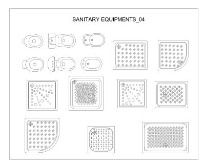 “Sanitary Equipments-4" CAD Block. Free DWG AutoCAD drawing available to download.”