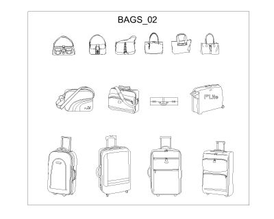 Free AutoCAD 2D Editable Drawings for School - Travel - Makup Bags (1)