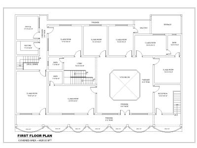 Free AutoCAD 2D Editable Drawings for School Building Design Type-1 First Floor Plan_2