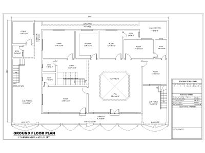 Free AutoCAD 2D Editable Drawings for School Building Design Type-2 Ground Floor Plan_1