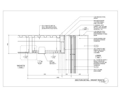 “Section Detail of Wicket Roof" CAD Block. Free DWG AutoCAD drawing available to download.”
