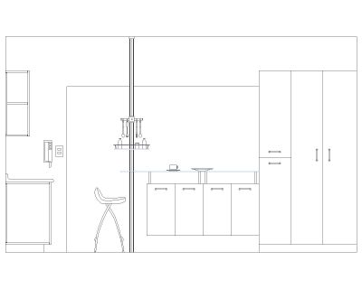“Sectional view for Library, Bedroom & Kitchen-5" CAD Block. Free DWG AutoCAD drawing available to download.”