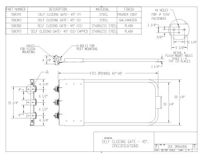 Free AutoCAD 2D Editable Drawings for Self-Closing Doors with Material & Finishes detail - 5