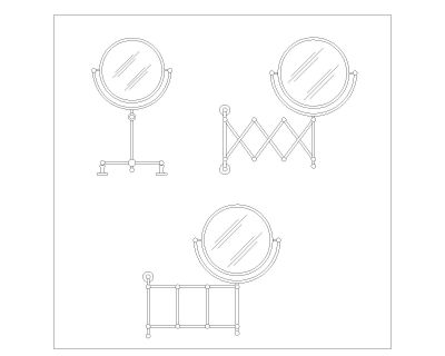 “Shaving Mirrrors" CAD Block. Free DWG AutoCAD drawing available to download.”