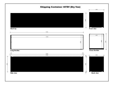 “Shipping Container" CAD Block. Free DWG AutoCAD drawing available to download.”
