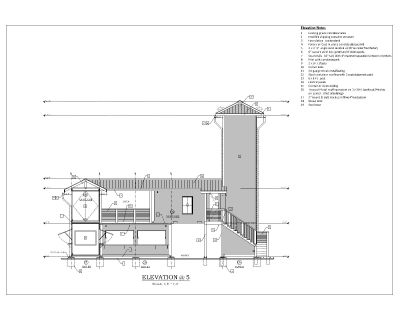 Shipping Container Detailed Elevation-5 with General Notes