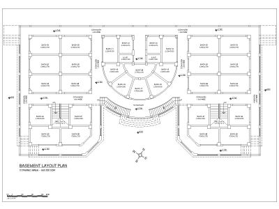 Free AutoCAD 2D Editable Drawings for Shoping Mall Floor & Foundation Plans with Elevations - 3
