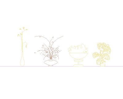 Free AutoCAD 2D Editable Drawings for Side Views of the Planters Elevations - 6