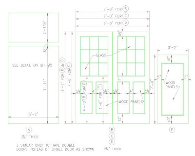 Glass & Wooden Double Door - 1 CAD Block. Free DWG AutoCAD drawing available to download