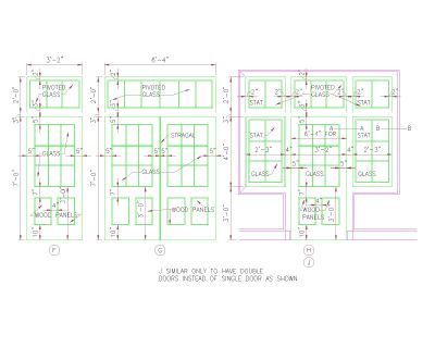 Glass & Wooden Double Door-2 CAD Block. Free DWG AutoCAD drawing available to download