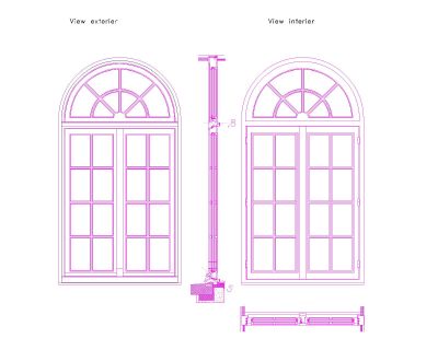 Glass & Wooden Double Door-5 CAD Block. Free DWG AutoCAD drawing available to download