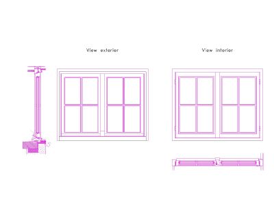 Double Sliding Window-1 CAD Block. Free DWG AutoCAD drawing available to download