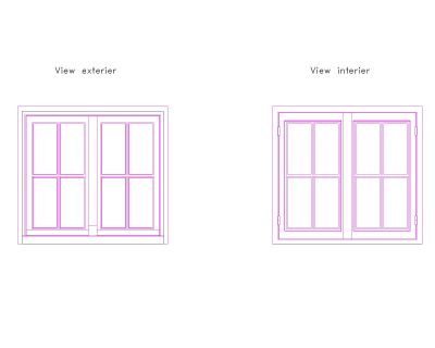 Double Sliding Window-2 CAD Block. Free DWG AutoCAD drawing available to download