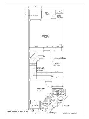 Single Bedroom House Design First Floor Plan_2 CAD Block. Free DWG AutoCAD drawing available to download