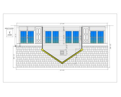 Small Hut unit Architectural facade-2. CAD block in DWG format free download.