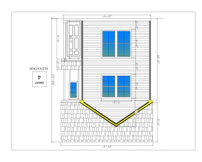 Small Hut unit Architectural facade-3. CAD block in DWG format free download.