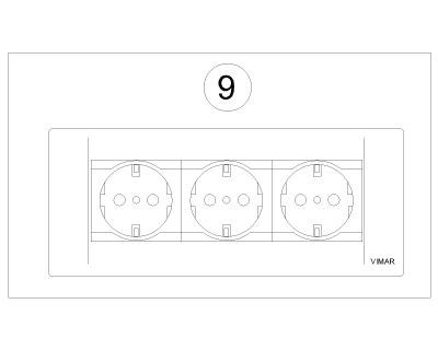 Sockets & Switches drawings & symbols detail-9. CAD block in DWG format free download.
