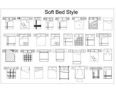 Free AutoCAD 2D Editable Drawings for Soft Bed Style