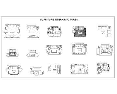 Free AutoCAD 2D Editable Drawings for Special Couch Set with Carpet flooring (1)