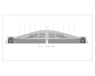 Stadium Design for Multiple Games Elevation-1. CAD block in DWG format free download.