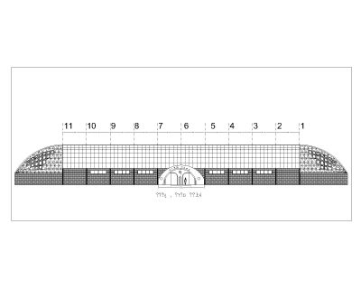 Stadium Design for Multiple Games Elevation-2. CAD block in DWG format free download.