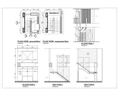 Stair Case Area Details. CAD block in DWG format free download.