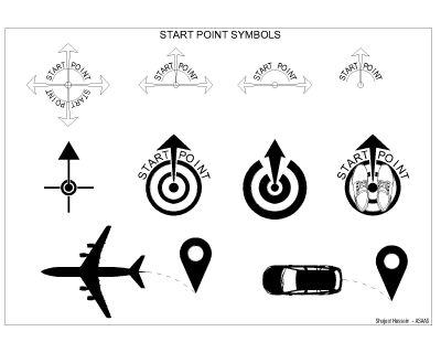 START POINT SIGNS & SYMBOLS. CAD block in DWG format free download.