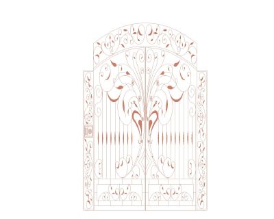 Free AutoCAD 2D Editable Drawings for Steel & wooden Doors with CNC Designs - 12