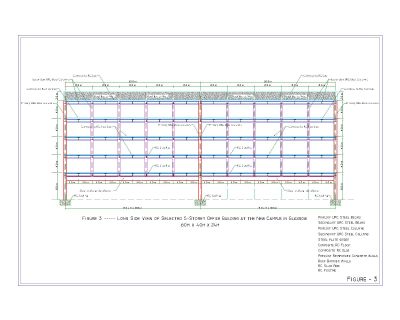 Steel Building (60m x 40m) Long Section-5. CAD block in DWG format free download.