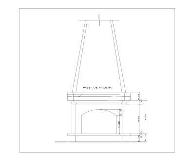 Stone-fireplace Sectional Views-3 Detail. CAD block in DWG format free download.