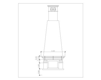 Stone-fireplace Sectional Views-6 Detail. CAD block in DWG format free download.