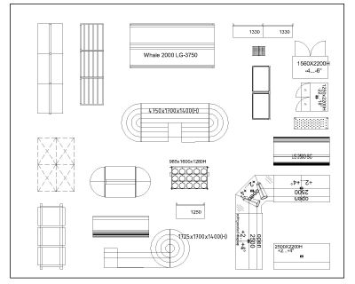 Store & Supermarket Supplies Model. CAD block in DWG format free download.