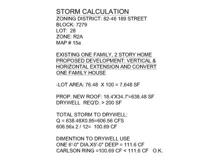 Storm Calculations-Model. CAD block in DWG format free download.