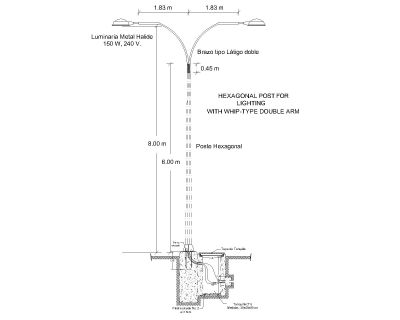 Free AutoCAD 2D Editable Drawings for Street Lighting Pole