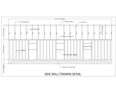 STRUCTRE DETAILS for Side wall Framing. CAD block in DWG format free download.