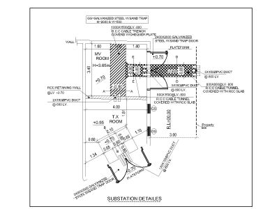 Substation detail drawing. CAD block in DWG format free download.