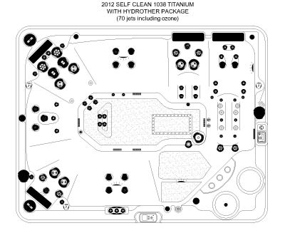 SWIM-SPA - 70 jets including ozone drawing. CAD block in DWG format free download.