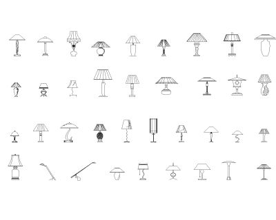 Free AutoCAD 2D Editable Drawings for Table & Side Lamps