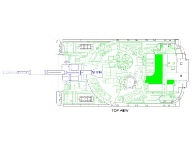 Army vehicle Tank Top view. CAD block in DWG format free download.