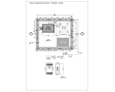 TELECOMMUNICATION TOWER Top view Plan. CAD block in DWG format free download.