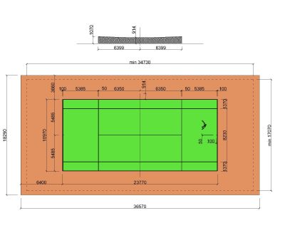 Tennis Court Layout-Model Architectural Drawing. CAD block in DWG format free download.