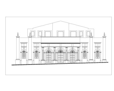 Theater-Reshaping-Project Elevation-1. CAD block in DWG format free download.