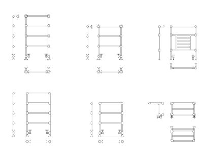 Towel Dryer stands (Steel & Metal). CAD block in DWG format free download.