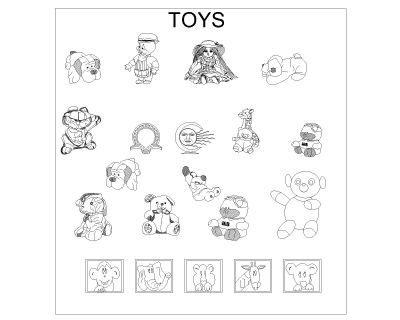 Toy Group for Childrens Type-2. CAD block in DWG format free download.