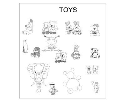 Toy Group for Childrens Type-3. CAD block in DWG format free download.
